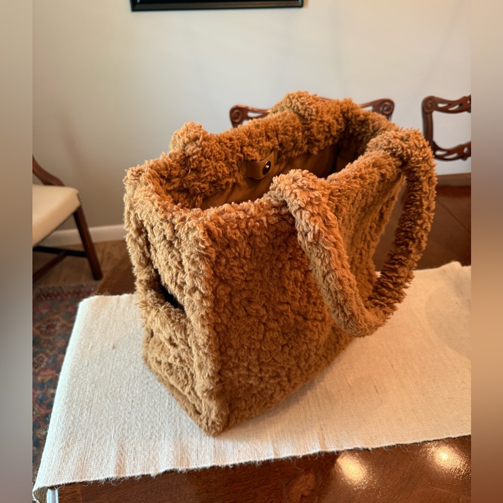 Cozy Brown Sherpa Tote Bag